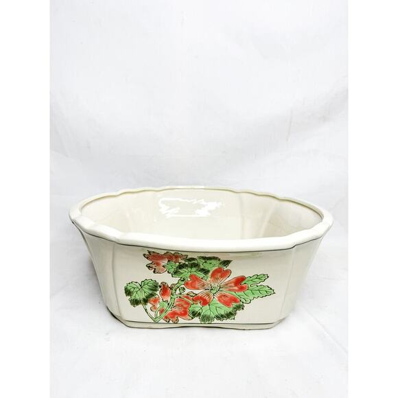 Vintage AAA Imports Decoware Fine Pottery Apopka Florida Ceramic Floral Planter - Picture 1 of 8